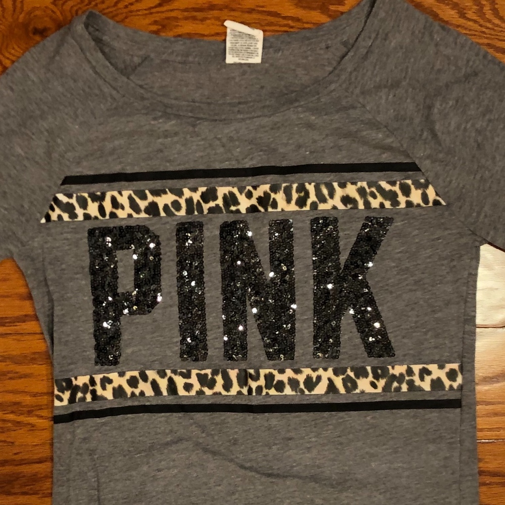 PINK by VS Gray, Black, Leopard Long Sleeve